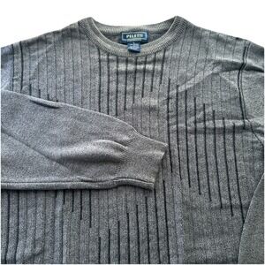 Vintage Peletti Men's Large‎ Gray Pullover Sweater Combed Cotton/Acrylic Blend